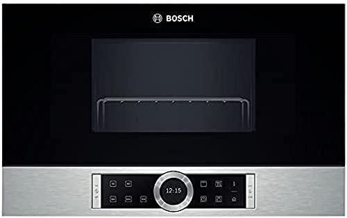 Bosch BEL634GS1 Serie 8 - Microondas integrable/encastre, con grill, 21 L, 900 W, color negro con acero inoxidable