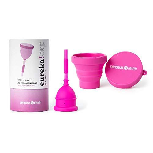 EUREKA! Cup | Pack Copa Menstrual Eureka! Cup + Esterilizador Talla S | 100% Silicona Médica | La Única Copa Menstrual Vaciable Sin Retirarla